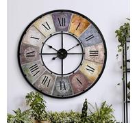 K&L Wall Art Horloge Murale geante Industriel XXL Grande Horloges Vintage en métal Shabby Chic avec Chiffres Romains 80 cm
