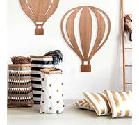 K&L Wall Art Montgolfière pour Chambre d'enfant Décoration Murale en Bois Décoration Moderne Placage d'acajou 15x20 cm