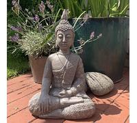 K&L Wall Art Statue de Bouddha Feng Shui Figure de Bouddha Décoration Grand Boudda Pierre Artificielle 45cm Imitation béton