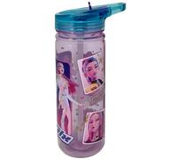 K-Pop Bouteille d'eau en plastique avec paille Motif chasseur de démons 580 | Gourde de sport étanche pour l'école, la salle de sport, les voyages. Excellent cadeau d'anniversaire pour les adolescents.