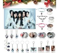 K-Pop Calendrier de l'Avent de Pâques, 24 pièces | Popstar Calendrier de l'Avent de Pâques, lot de 24 bijoux avec colliers, bracelets et porte-clés