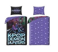 K-POP Demon Hunters Rumi Mira & Zoey Parure de lit en microfibre Multicolore Housse de Couette 140 x 200 cm + Taie d'oreiller 70 x 90 cm