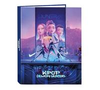 K-Pop Demon Hunters - Stationery Classeur avec feuilles 4 anneaux, idéal pour enfants de différents âges, confortable et polyvalent, résistance, 26,5 x 33 cm