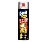 K.PRO Aérosol foudroyant choc nids de guêpes et frelons 500ml, Jet longue portée jusqu'à 6 mètres, Efficace contre frelons asiatiques, Action immédiate, Issu des techniques professionnelles