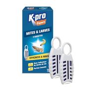 K.PRO - Cassettes Antimites & Larves - Antimites Vestimentaires - Action Immédiate - Efficace 6 Mois - Protège Contre de Nouvelles Infestations - Lot de 2 Cassettes