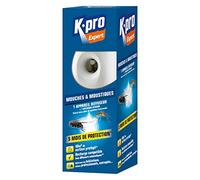 K.PRO Diffuseur automatique contre mouches et moustiques, 250 ml, 5 mois de protection, Programmable 3 fréquences, Protège jusqu'à 40 m², Fourni avec piles et recharge