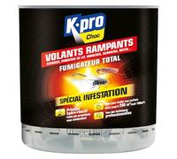 K.PRO - Fumigateur Total - Élimine Tous Les Insectes Volants & Rampants - Spécial Infestation - Action Radicale - Technique Professionnelle - Pour 260m3-20g
