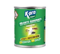 K.PRO Fumigène insectes volants et rampants 50g | Traite jusqu'à 100 m³ soit 40 m², fumée insecticide pénètre les petites cavités, pyrèthre végétal, intérieur
