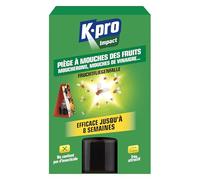 K.PRO Piège à mouches des fruits | Éradique moucherons mouches des fruits, mouches du vinaigre, sans insecticide, attractif alimentaire, 8 semaines d'efficacité