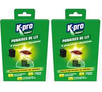 K.PRO, Plaquettes répulsives contre les punaises de lit, Protection efficace des bagages, Jusqu'à 3 semaines de protection, 1 plaquette : 1 bagage, Fonctionne pour protéger les lits, x4 (Lot de 2)
