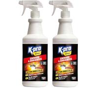 K.PRO - Spray Aérosol Anti Cafards et Araignées - Action Radicale - Effet Longue Durée - Facile d'utilisation - Technique Professionnelle - 1l (Lot de 2)