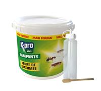 K.PRO Terre de diatomée maxi format 1kg | Avec flacon applicateur, élimine fourmis cafards blattes punaises puces et poux rouges, action mécanique par dessèchement