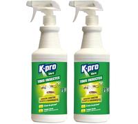 K.PRO Vert Pulvérisateur Barrière tous Insectes Volants et Rampants - Curatif et Préventif - S'Applique Sur Textiles et Surfaces Lavables* - Technique Professionnelle - 1L - Protection 1 mois