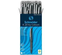 K20 ICY COLOURS Stylo bille rétractable M/noir Noir translucide Lot de 20