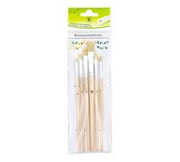 K3T TSI Set de pinceaux à poils avec pointe amande, lot de 6, tailles: 0,2,4,6,8 et 12, tige naturel, N° d'art. 49400