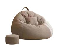 K5d1P9m7 Fauteuil Sac Fauteuil Poire avec Pouf et Oreiller, Chaise Longue Portable for Balcon Baie vitrée(Bruin,Petit)