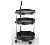 K6 Trolley Chariot de service Tecta chêne laqué noir - acier tubulaire chromé - K6