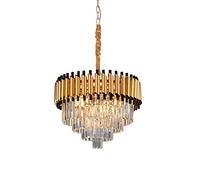 K9, lustres en Cristal Modernes, pour Salle à Manger, Chambre à Coucher, Salon, lumière de Salon, atmosphère E14, Lustre Simple d'europe du Nord, plafonnier-Noir et Or 60 * 43 cm HGCHH