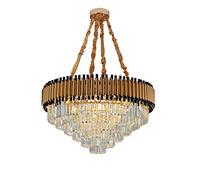 K9, lustres en Cristal Modernes, pour Salle à Manger, Chambre à Coucher, Salon, lumière de Salon, atmosphère E14, Lustre Simple d'europe du Nord, plafonnier-Noir et Or 60 * 43 cm HGCHH