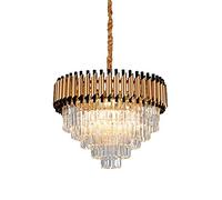 K9, lustres en Cristal Modernes, pour Salle à Manger, Chambre à Coucher, Salon, lumière de Salon, atmosphère E14, Lustre Simple d'europe du Nord, plafonnier-Noir et Or 60 * 43 cm HGCHH