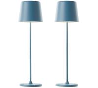 BRILLIANT Lampe de table à LED rechargeable Kaami, 2 W, 310 lm, 3000 K, bleu, lot de 2