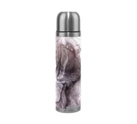 KAAVIYO Mélange d'alcool d'encre De Marbre Thermos Café 500 ML Isolée sous Vide Isothermes en Acier Inoxydable d'emballage en Cuir Bouteille d'eau Isotherme Tasse
