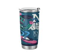 KAAVIYO Planche À roulettes Robot Art Bouteille d'eau De Sport Bouteille en Acier Inoxydable Thermique avec Paille pour Voiture Garçons Filles