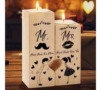 KAAYEE Cadeau Mariage, Mr and Mrs Cœur Candélabre Cadeau Mariage | Cadeaux Mariage pour la Mariée et Le Marié, Bougie Anniversaire Mariage pour Couple, Idée Cadeau Saint-Valentin Fiançailles