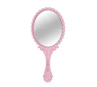 KABAKE Miroir de main, miroir de main avec poignée, petit paquet de voyage, miroirs compacts, miroirs décoratifs vintage pour maquillage et cosmétiques, pour filles et femmes, couleur rose