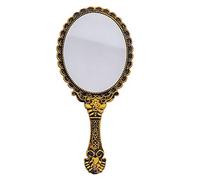 KABAKE Miroir de poche, miroir portatif avec poignée, petit paquet de voyage, miroirs compacts, miroir de maquillage décoratif vintage pour filles et femmes, bronze