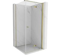 Kabine de douche pliante Mexen Mist-F T côté droit 75 x 75 cm, transparent, or - 8A6T-075-075-50-00-P