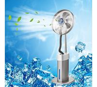 KaBuea Ventilateur sur pied brumisateur grand format (50/55 cm), 3 vitesses, réservoir d'eau de 7500 ml avec roulettes, idéal pour les chantiers, les restaurants et le camping(One Color,20in