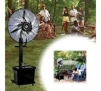 KaBuea Ventilateur sur pied brumisateur oscillant à 90° noir 26/30 pouces, réservoir de 11 gallons, ventilateur de refroidissement industriel pour patio et espaces extérieurs(One Color,320W/
