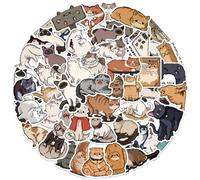 Kabwea 50 pièces Autocollants positifs de chat, Autocollants de chat, Stickers chats, Stickers mignons
