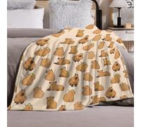 KACISSTY Couverture en flanelle douce pour fille avec inscription « Just a Girl » qui aime Capybara (130 cm x 150 cm)