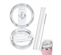 KACZUS Kit Couvercle Paille 40oz Transparent, 2 Couvercles + 2 Pailles + Brosse, Étanchéité Garantie Anti-Fuites, Compatible Stanley Cup, Idéal Trajets & Outdoor