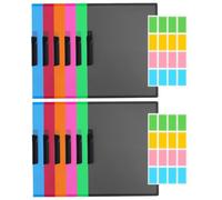 KACZUS Pochettes Porte-Documents A4, Lot de 12 Chemises Plastique Élastiques, Tri Visuel Documents, Classement Sécurisé Bureau/Scolaire + 2 Étiquettes