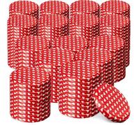 KADAX 200x Couvercles pour Bocaux Fi 82mm - Métal & Silicone, Rouge/Banc