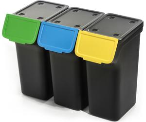 KADAX 3x poubelles 25 L Poubelles pour le tri des déchets Seau noir