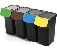 KADAX 4x poubelles 25 L Poubelles pour le tri sélectif Seau noir