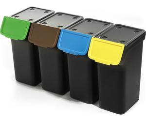 KADAX 4x poubelles 25 L Poubelles pour le tri sélectif Seau noir