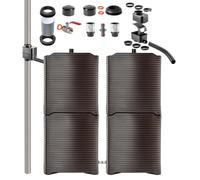 KADAX 4X Récupérateur d'eau de pluie 125 L avec collecteur de pluie & ensemble de raccordement B, tonneau de pluie modulable en plastique robuste, grand réservoir d'eau de pluie pour jardin (Moka)