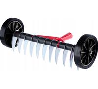 KADAX Aérateur de gazon avec roues, griffe de jardin pour gazon, jardin, mousse, râteau de coupe en métal