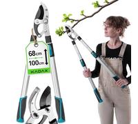 KADAX Amboss Sécateur télescopique de 68 à 100 cm pour branches épaisses jusqu'à 50 mm, sécateur avec poignées antidérapantes et lame en acier tranchante pour une coupe précise des arbres