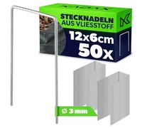 KADAX Ancrage au Sol en Acier, Lot de Piquets d'ancrage en Forme de U, Agrafes de Jardin, Piquets de Fixation, Toison De Mauvaises Herbes (50, 6 x 12 cm)