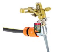 KADAX Arroseur à Impulsion en Plastique ABS, Irrigation, arroseur, arroseur à Impulsion avec régulation à 360 degrés, arroseur pour Jardin, arroseur pour pelouse (Or)