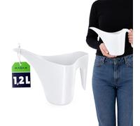 KADAX Arrosoir de 1,2 L en Plastique à Col Long - Pour Plantes d'Intérieur et Jardin - Blanc