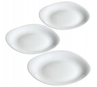 KADAX Assiettes Plates en Verre Trempé L'Alliance Parfaite entre Esthétique Moderne Qualité et Résistance (Blanche Lot de 3)