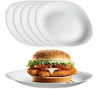 KADAX Assiettes Plates en Verre Trempé, L'Alliance Parfaite entre Esthétique Moderne, Qualité Supérieure et Résistance Inégalée (Blanche, Lot de 6)