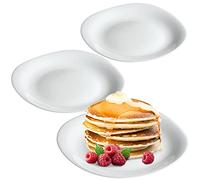 KADAX Assiettes Plates en Verre Trempé, L'Alliance Parfaite entre Esthétique Moderne, Qualité Supérieure et Résistance Inégalée (Blanche, Lot de 3)